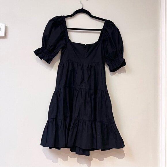 Express Black Baby Doll Puff Sleeve Mini Dress - Picture 2 of 7